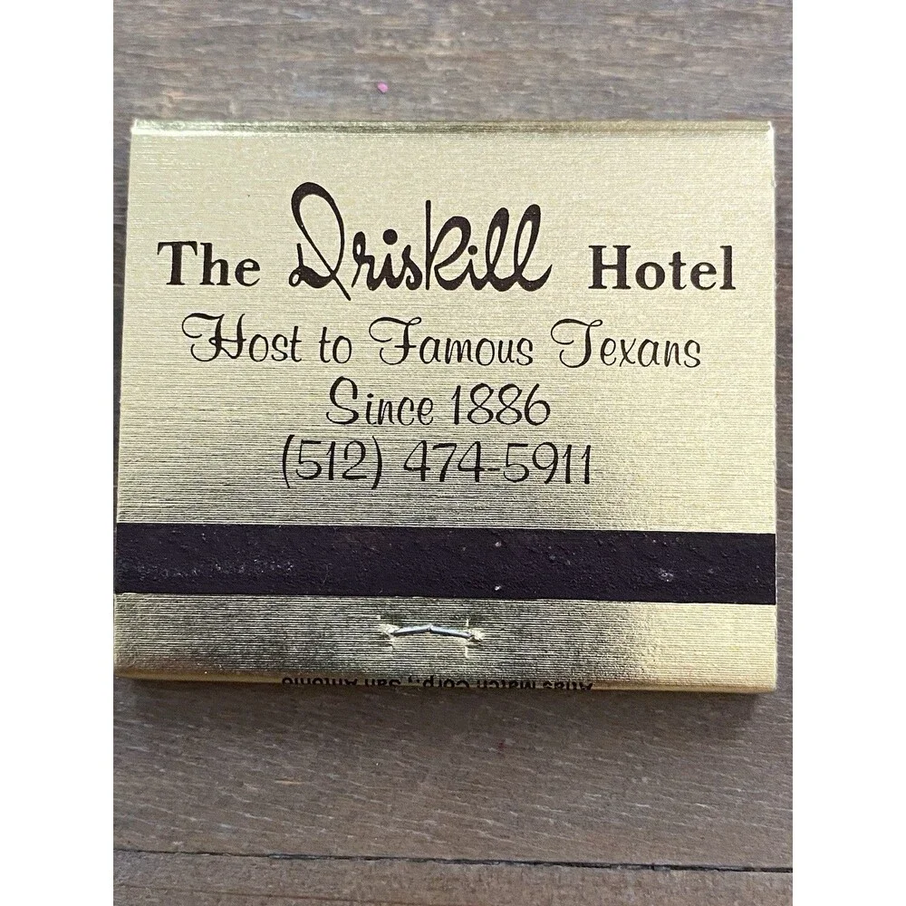 The Driskill Hotel Cabaret Austin Texas Rare Vintage Matchbook Matches